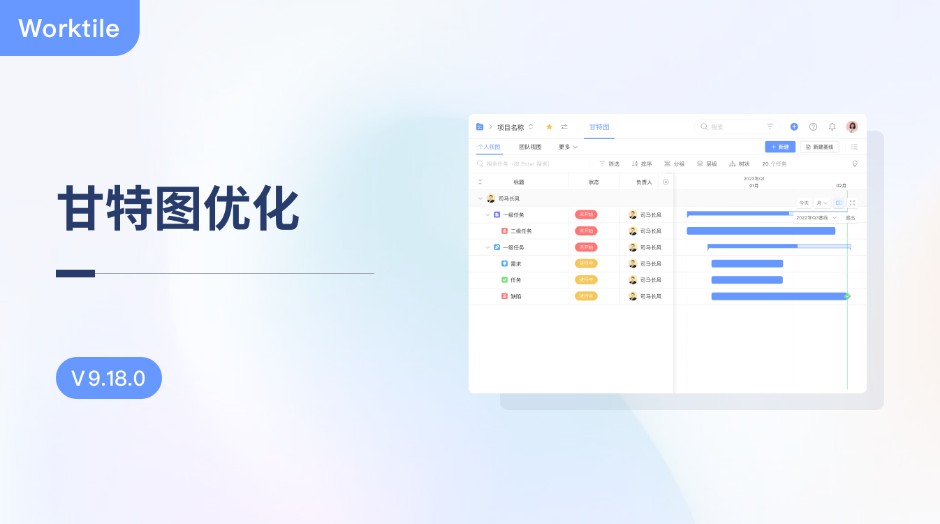 V9.18.0：甘特图优化 - Worktile Blog